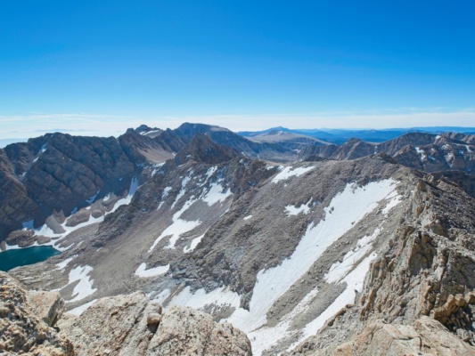 The switchbacks as seen from Mount Muir mount whitney trail