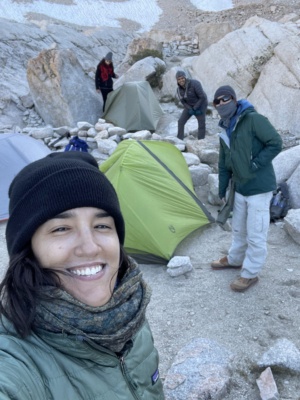 We nestle our tents into a somewhat sheltered area. Photo credit: Kenza trail camp