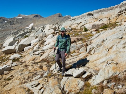 Josh navigates the slabs in Upper Dusy Basin dusy basin