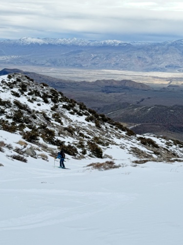 The snow begins to thin out around 8000 feet birch mountain