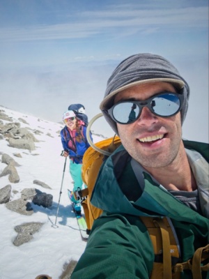Maddie and I working our way up to the summit birch mountain ski mountaineering