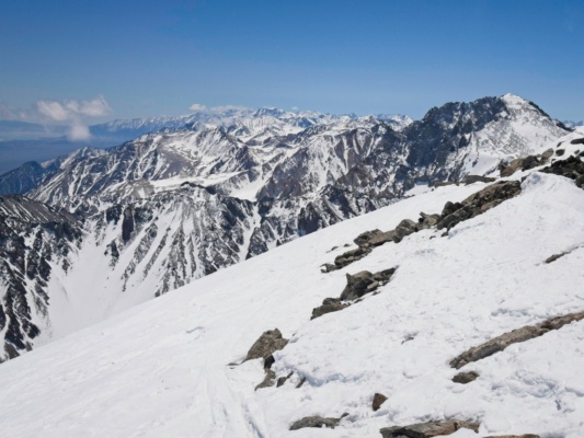 Snowy Sierra peaks, looking south from the summit of Birch Mountain birch mountain ski mountaineering