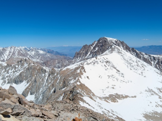 Looking back at Trojan Peak and Mount Williamson from Mount Barnard mount williamson