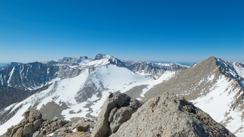 Looking north from Trojan Peak - Mount Barnard is the rocky summit on the far right mount barnard
