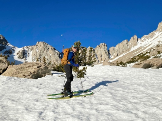 I pose in front of the Moon ski tour