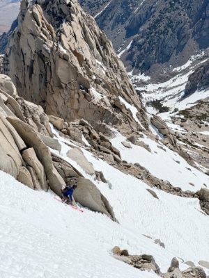 You can really see the sea of penitentes below Andrew's line in this shot ski tour