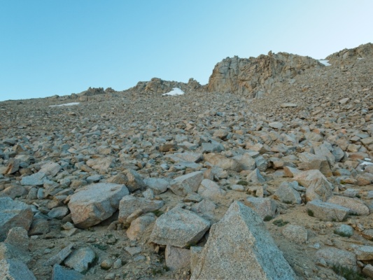 I begin my slow trudge up the class 2 talus gregorys monument