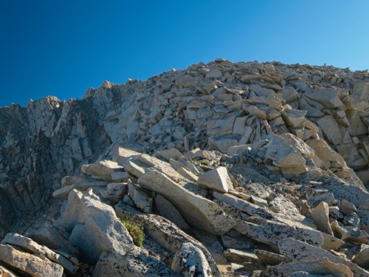A whole lot of easy talus to scramble up en route to the summit junction peak