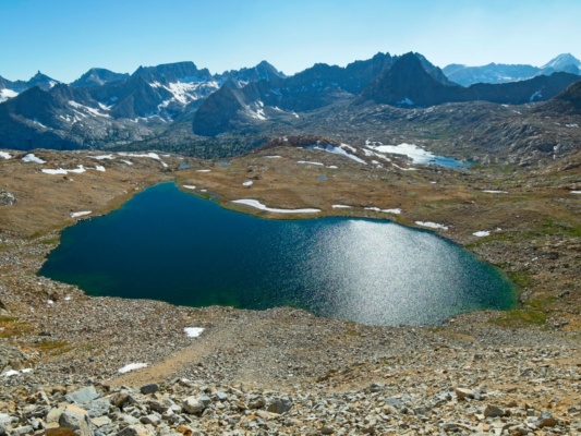 Another view of Lake South America as I descend from Caltech Peak lake south america
