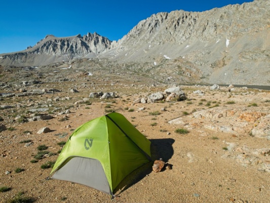 My shadeless camp a little ways from Lake South America campsite