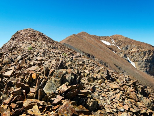 I follow a well-defined use trail along the ridge to the summit of Bloody Mountain bloody mountain