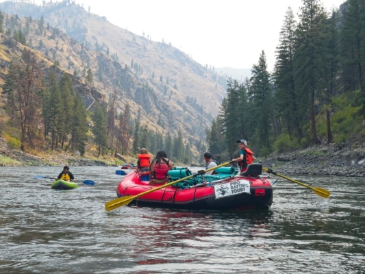 Ryker pilots the raft for a while! main salmon river rafting