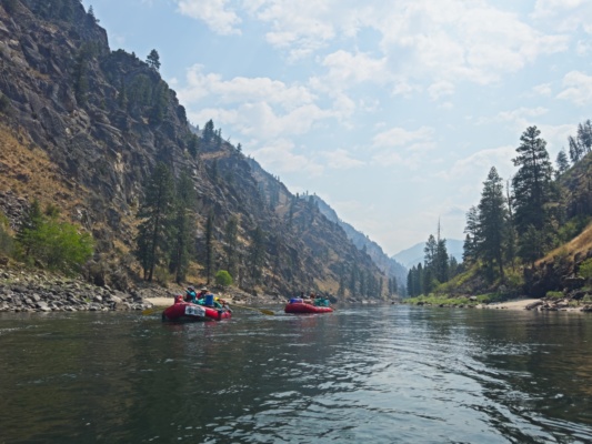 We pass dozens of sandy beaches every day main salmon river rafting