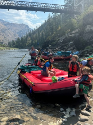 We pull the boats out of the water at Carey Creek main salmon river rafting