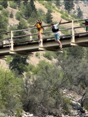 Olivia and Mason take the plunge main salmon river rafting