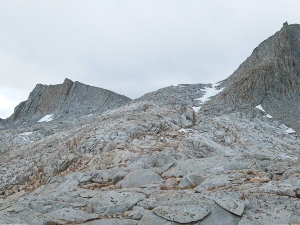 Plenty of easy granite leads up to Seven Gables Pass seven gables pass