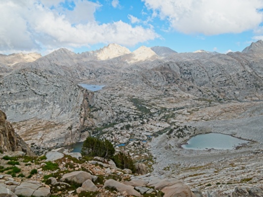 Stub Lake on the right and Vee Lake in the basin above stub lake