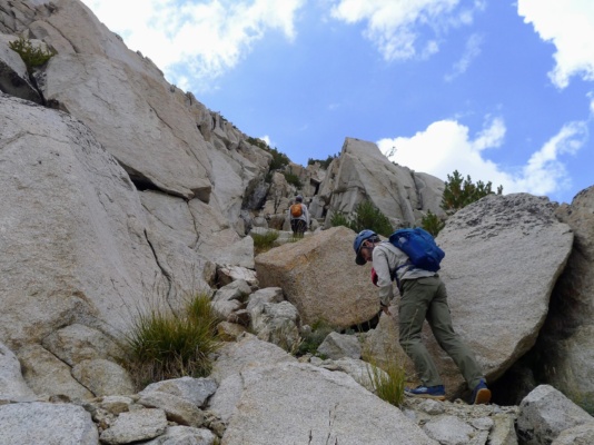 Kurt and I hiking up the chute on The Hermit. Photo credit: Craig the hermit