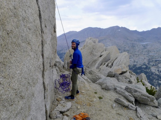 I belay Kurt up the climb. Photo credit: Craig the hermit