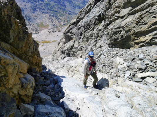 Yours truly partway up the chute on Mount McGee. Photo credit: Craig mount mcgee