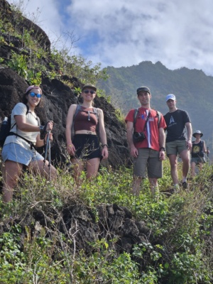 Kenza, Erica, myself, Luke, and Diane on the trail kalalau trail
