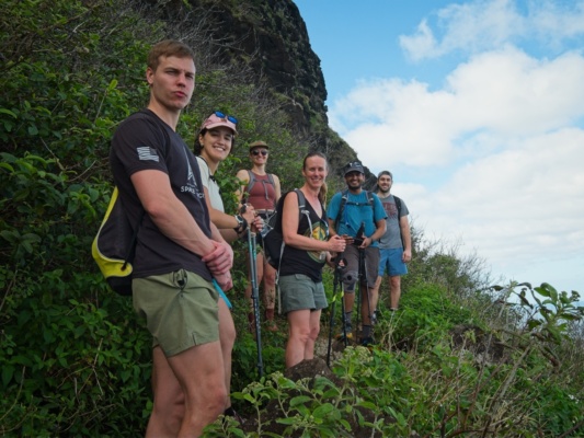 Luke, Kenza, Erica, Diane, CK, and Brian on the Kalalau trail kalalau trail