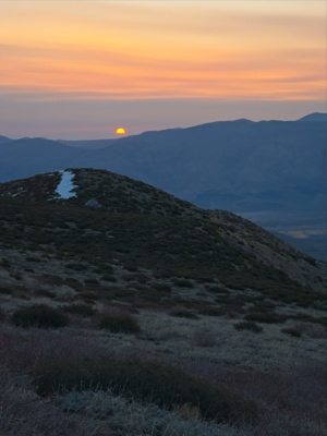 Sunrise over the White Mountains kid mountain ski tour