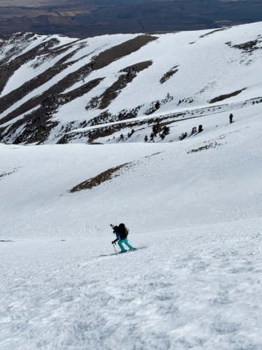 We finally find some soft turns! kid mountain ski tour