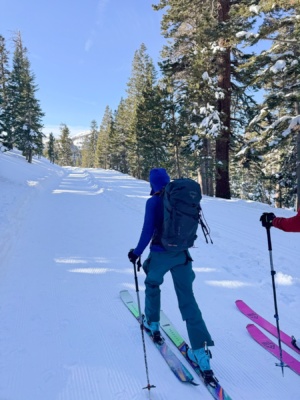 Our tour begins on the groomed Lake Mary road red cone