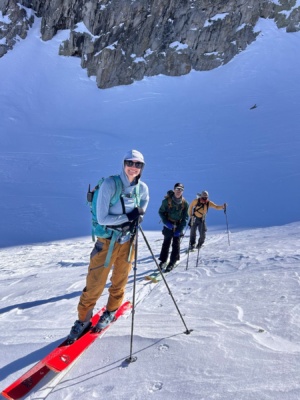 Erica, I, and Jessie pose mid-ascent in TJ Bowl tj bowl
