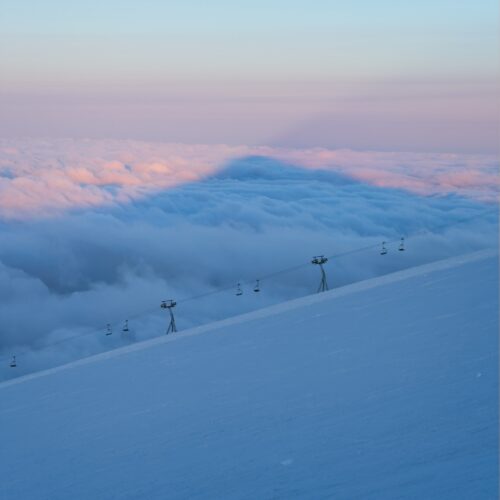 The shadow of the mountain mount hood