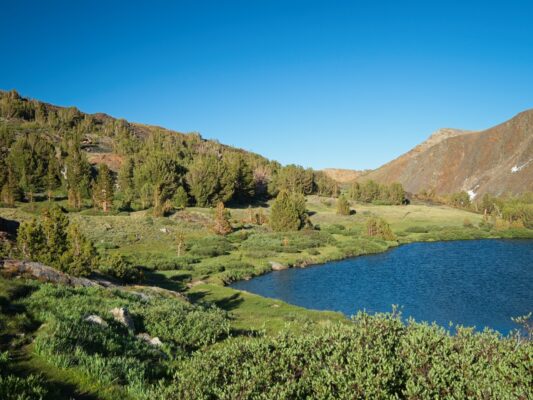 One of the many small lakes at Mono Pass mono pass
