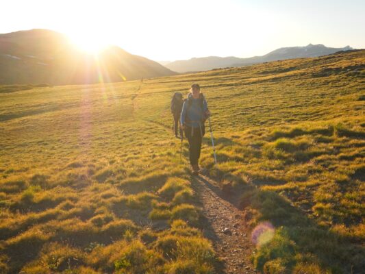The sun sets as we reach Parker Pass parker pass trail