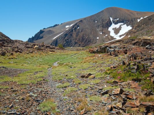 The trail leads toward Parker Peak koip pass trail