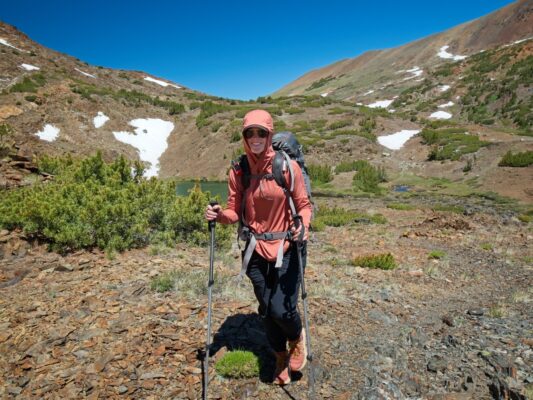 Shannon hiking up toward Koip Peak Pass koip pass trail