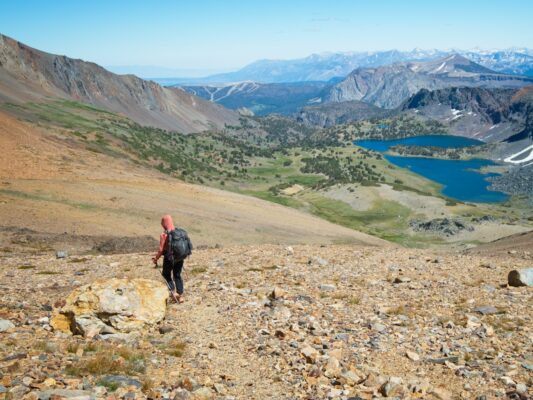 Shannon descends toward Alger Lakes alger lakes