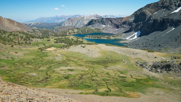 There's a ton of water seeping out from the rocks with a very clear line... weird but cool. alger lakes