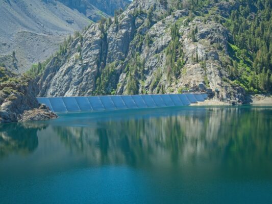 The dam at the lower end of Gem Lake gem lake dam