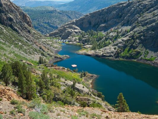 Agnew Lake sports another dam and a mysteriously large "dock" agnew lake