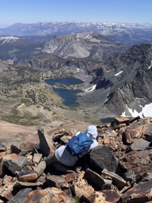 Yours truly photographing sky pilots on Koip Peak; photo credit: Shannon photography