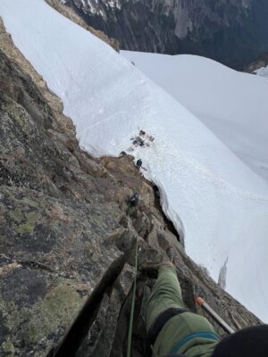 Cody snaps a photo of me as we simul-climb the summit; photo credit: Cody climbing