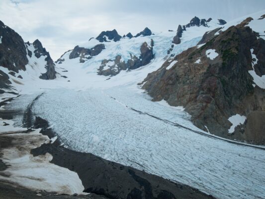 A daytime view of the Blue Glacier mount olympus