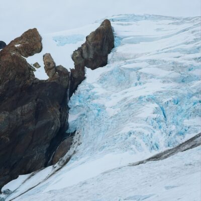The blue ice and massive waterfalls and incredible blue glacier
