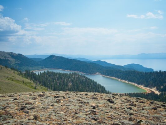 We get a nice view of Marlette Lake from an overlook tahoe rim trail