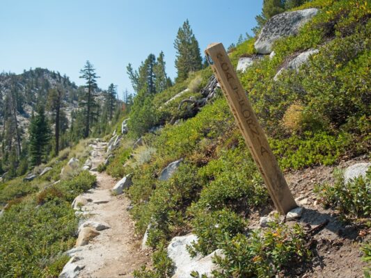We've reached the California border! tahoe rim trail
