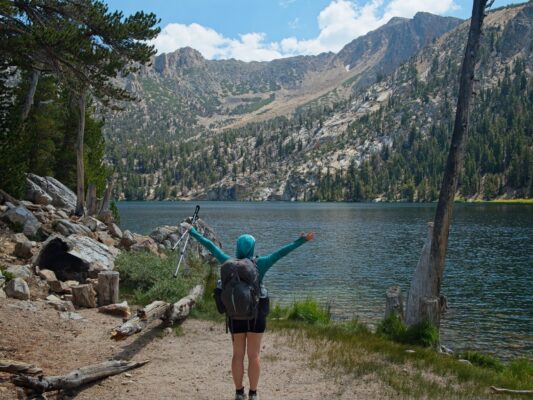 Shannon rejoices at Star Lake tahoe rim trail
