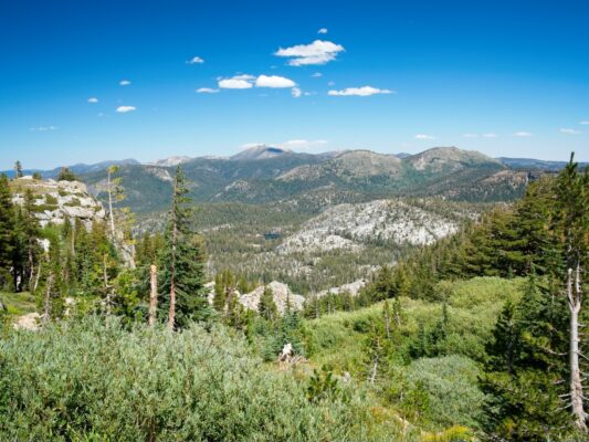 Freel Peak is all the way over there in the shadow tahoe rim trail