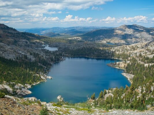 Dicks Lake, Fontanillis Lake, and Upper Velma Lake tahoe rim trail