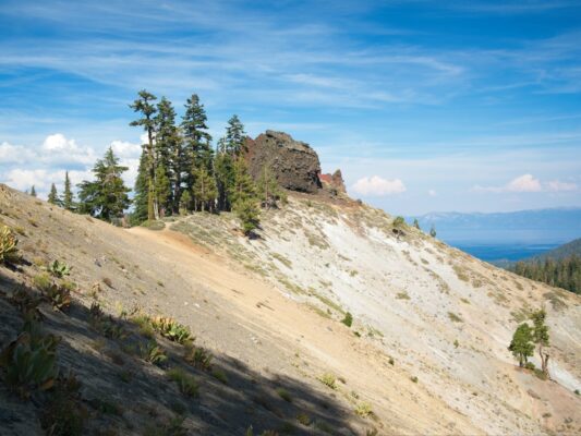 Some colorful volcanic rocks - maybe the remnants of a cinder cone? tahoe rim trail