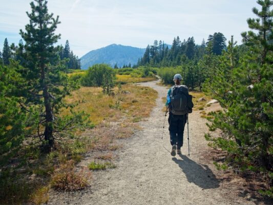 Shannon walks the final miles back to the car tahoe rim trail